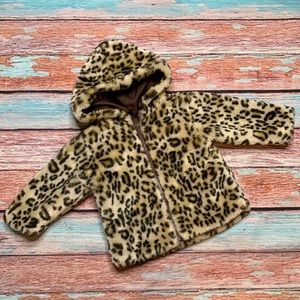 Leopard Plush Hooded Jacket